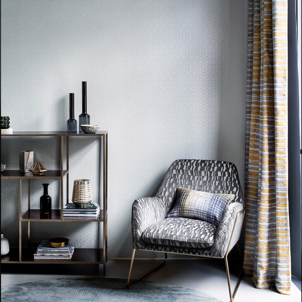 Vault Geometric Wallpaper 112086 by Harlequin in Nickle Grey